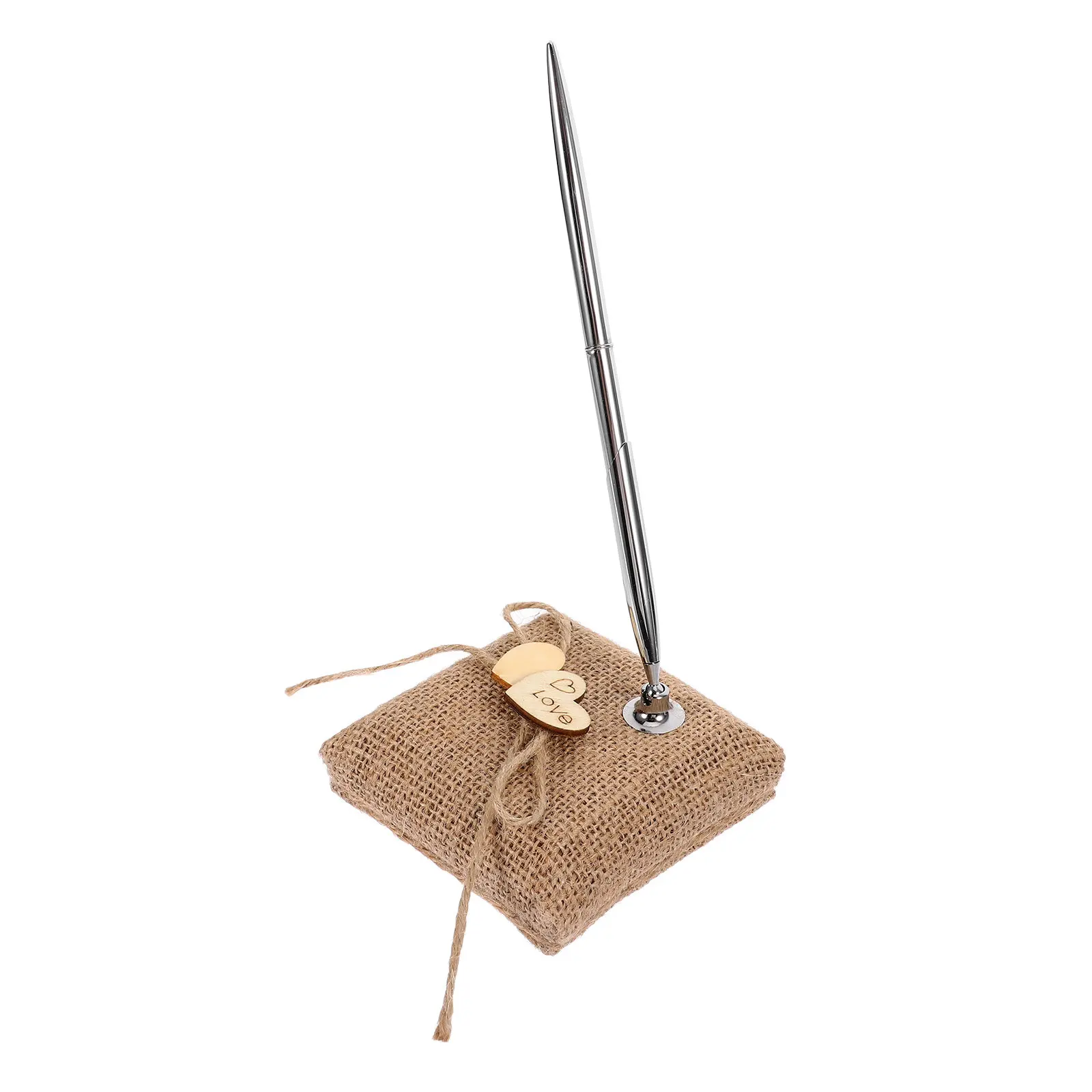 Подставка для ручек в форме двойного сердца с держателем из мешковины, из высококачественного сплава, в деревенском стиле, набор для подписи гостей на свадьбу, выпускной церемонию, декор
Подставка для ручек в форме двойного сердца с держателем из мешковины, из высококачественного сплава, в деревенском стиле, набор для подписи гостей на свадьбу, выпускной церемонию, декор