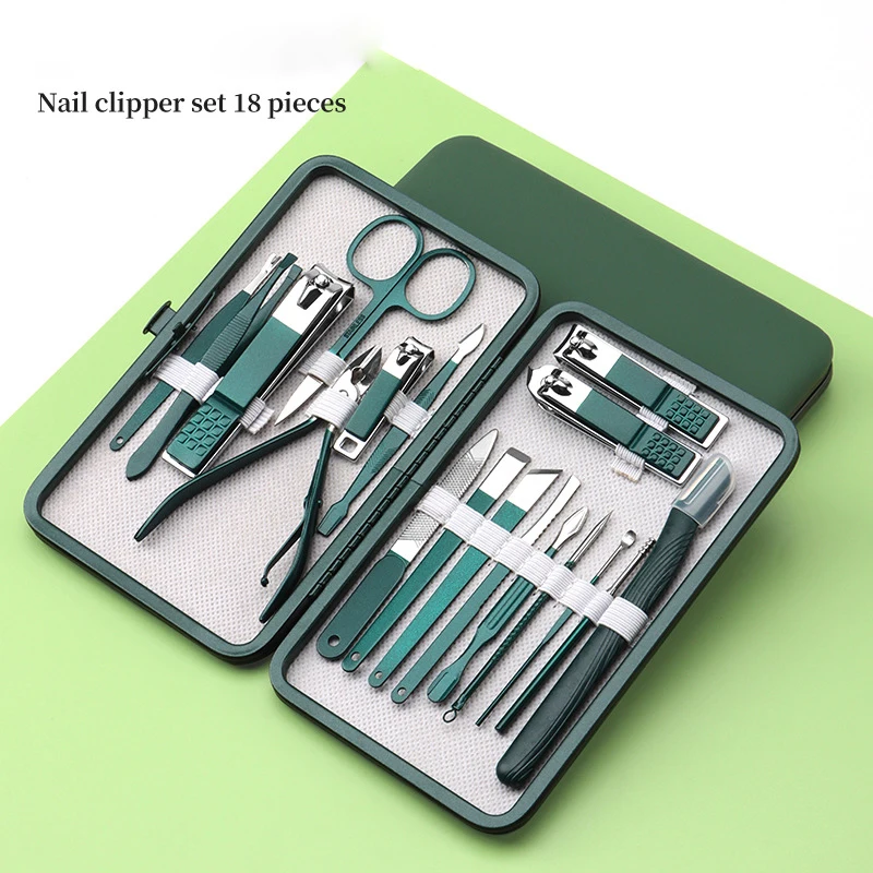 Green 7-18 Pcs Manicure Set With Leather Case Professional Foot And Face Care Tool Kits Stainless Steel Nail Clipper Sets Gift
Green 7-18 Pcs Manicure Set With Leather Case Professional Foot And Face Care Tool Kits Stainless Steel Nail Clipper Sets Gift