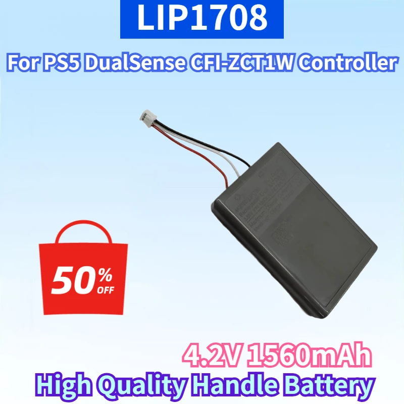 Newest LIP1708 4.2V 1560mAh Lithium-ion Rechargeable Battery for PS5 DualSense CFI-ZCT1W Controller High Quality Handle Battery
Newest LIP1708 4.2V 1560mAh Lithium-ion Rechargeable Battery for PS5 DualSense CFI-ZCT1W Controller High Quality Handle Battery