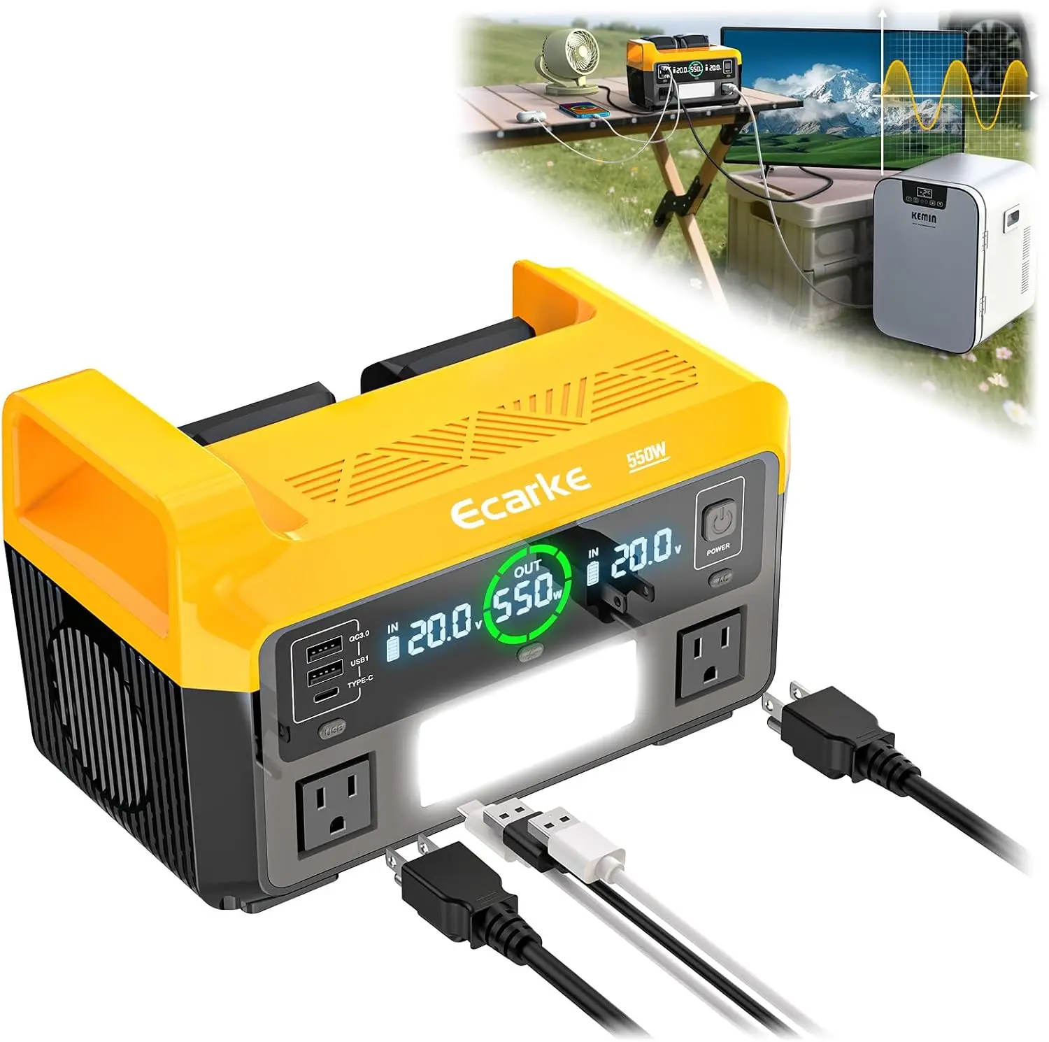 550W Portable Power Inverter Compatible with DeWalt 20V Battery, DC 18V to AC 110V Pure Sine Wave Power Station 2 AC Outlets,2
550W Portable Power Inverter Compatible with DeWalt 20V Battery, DC 18V to AC 110V Pure Sine Wave Power Station 2 AC Outlets,2