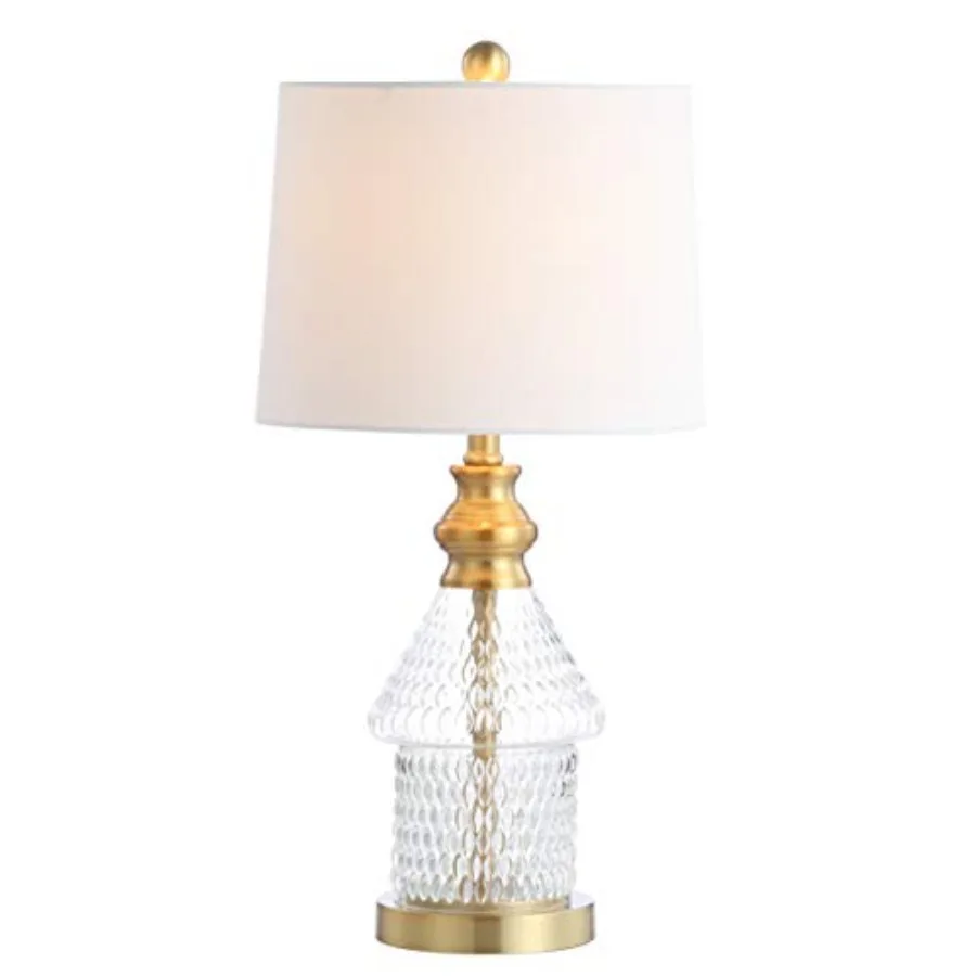 Lighting Collection Camden Clear/ Brass Gold 25-inch Bedroom Living Room Home Office Desk Nightstand Table Lamp LED Bulb Includ
Lighting Collection Camden Clear/ Brass Gold 25-inch Bedroom Living Room Home Office Desk Nightstand Table Lamp LED Bulb Includ