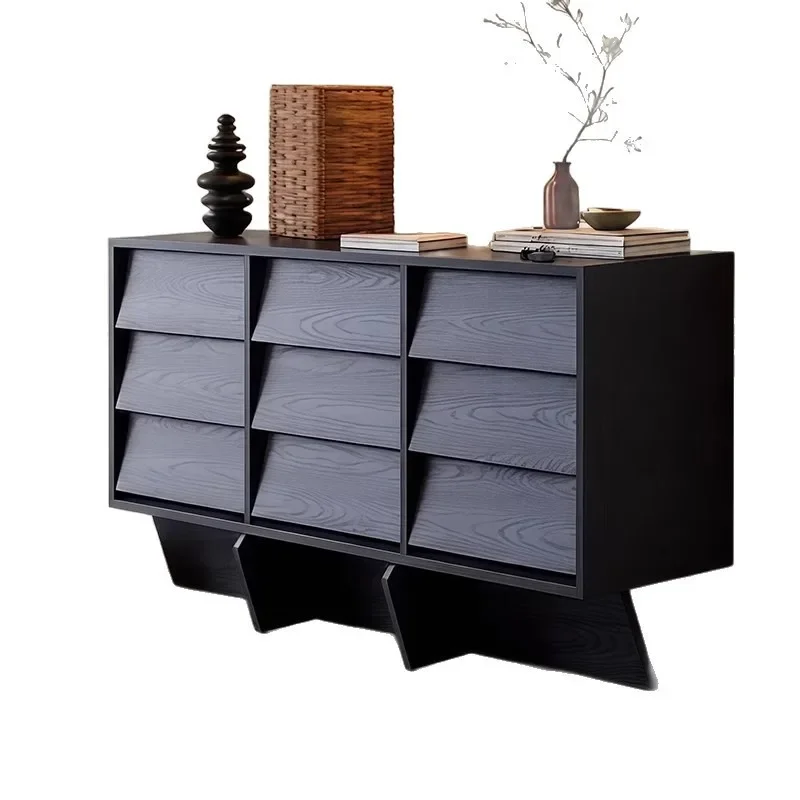 Medieval solid wood chest, living room against the wall, French retro bedroom designer, black porch cabinet
Medieval solid wood chest, living room against the wall, French retro bedroom designer, black porch cabinet