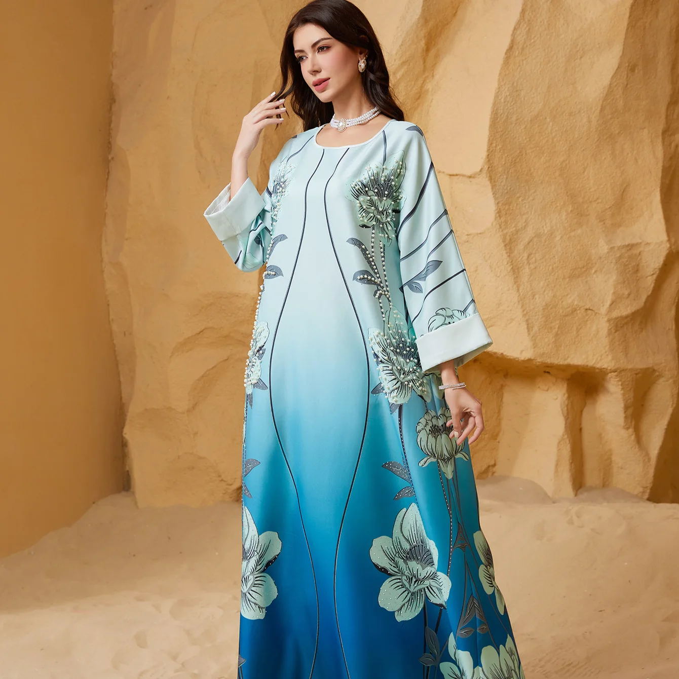 Muslim Party Dress Women Flower Print Long Robe Sequins Eid Ramadan Morocco Kaftan Dubai Abayas Saudi Vestidos Jalabiya Dresses
Muslim Party Dress Women Flower Print Long Robe Sequins Eid Ramadan Morocco Kaftan Dubai Abayas Saudi Vestidos Jalabiya Dresses
