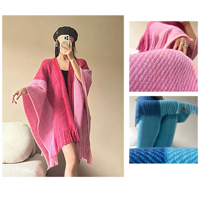 Autumn Winter Fashion Knitted Wool Women's Shawl Outdoor Jumping Color Wide Edition Striped Scarf Warm Cloak Tassel Sweater
Autumn Winter Fashion Knitted Wool Women's Shawl Outdoor Jumping Color Wide Edition Striped Scarf Warm Cloak Tassel Sweater