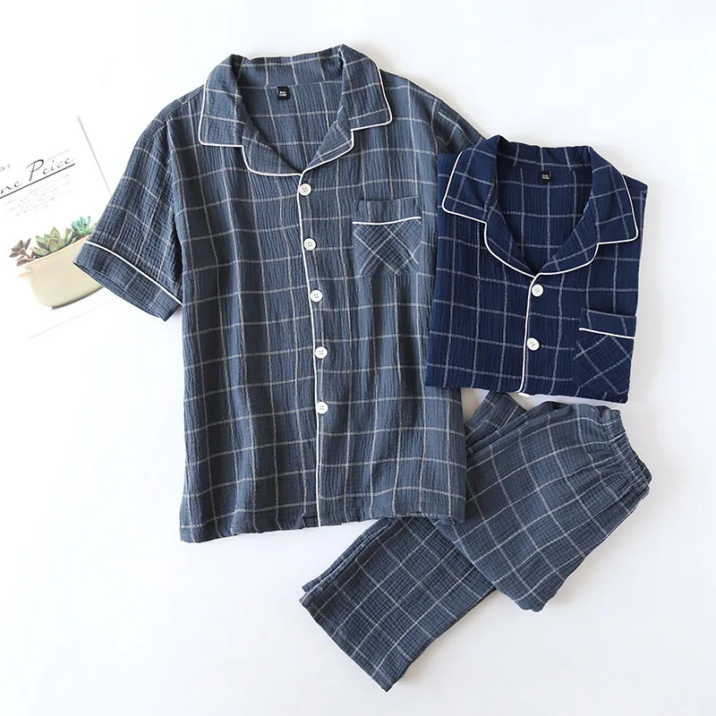 Men's Spring Summer Cotton Pajamas New Short-Sleeved Trousers Home Clothes Suit Lightweight for Hotel Use
Men's Spring Summer Cotton Pajamas New Short-Sleeved Trousers Home Clothes Suit Lightweight for Hotel Use