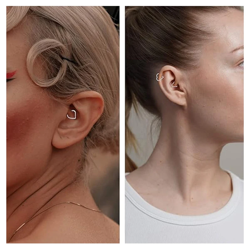 1PC G23 Titanium Daith Piercing Heart Earrings Nose Ring Hinged Hoops CZ Clicker Helix Cartilage Tragus Piercing Body Jewelry 
1PC G23 Titanium Daith Piercing Heart Earrings Nose Ring Hinged Hoops CZ Clicker Helix Cartilage Tragus Piercing Body Jewelry