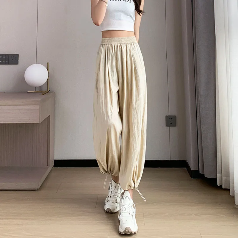Gidyq Women Fashion Folds Pants Korean Casual Streetwear Loose Ankle Length Pants Summer High Waist Female Sweatpants New
Gidyq Women Fashion Folds Pants Korean Casual Streetwear Loose Ankle Length Pants Summer High Waist Female Sweatpants New