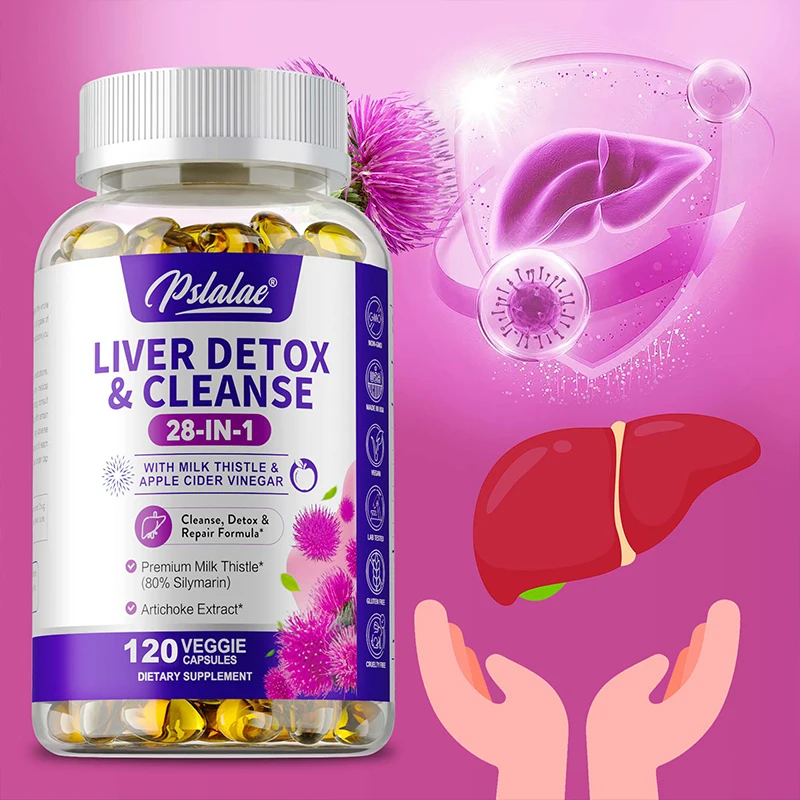 Liver Detox & Cleanse - with Milk Thistle,Dandelion - Improves Liver Function Supports Fat Metabolism Antioxidant - 120 Capsules
Liver Detox & Cleanse - with Milk Thistle,Dandelion - Improves Liver Function Supports Fat Metabolism Antioxidant - 120 Capsules