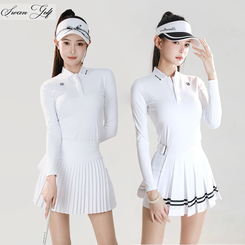 SG 2022, осенняя новинка, белая одежда для гольфа Apprel, футболка с длинными рукавами, спортивные топы, женская тонкая плиссированная юбка, теннисные шорты с короткими рукавами
SG 2022, осенняя новинка, белая одежда для гольфа Apprel, футболка с длинными рукавами, спортивные топы, женская тонкая плиссированная юбка, теннисные шорты с короткими рукавами