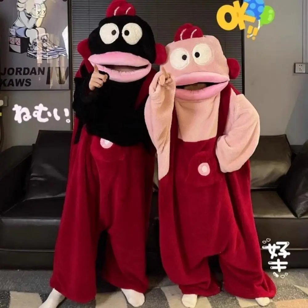 Утолщенные цельные пижамы в стиле аниме Hangyodon, зимние комбинезоны Sanrio, домашняя одежда, каваи, мужские и женские плюшевые свободные повседневные пижамы для пар
Утолщенные цельные пижамы в стиле аниме Hangyodon, зимние комбинезоны Sanrio, домашняя одежда, каваи, мужские и женские плюшевые свободные повседневные пижамы для пар
