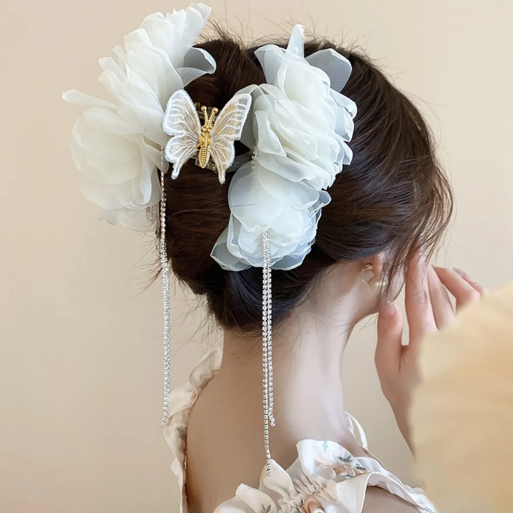 1PC Pink Flower Butterfly Rhinestones Long Tassel Acrylic Hair Claws Sweet Fairycore Fashion Temperament Accessories Sets
1PC Pink Flower Butterfly Rhinestones Long Tassel Acrylic Hair Claws Sweet Fairycore Fashion Temperament Accessories Sets
