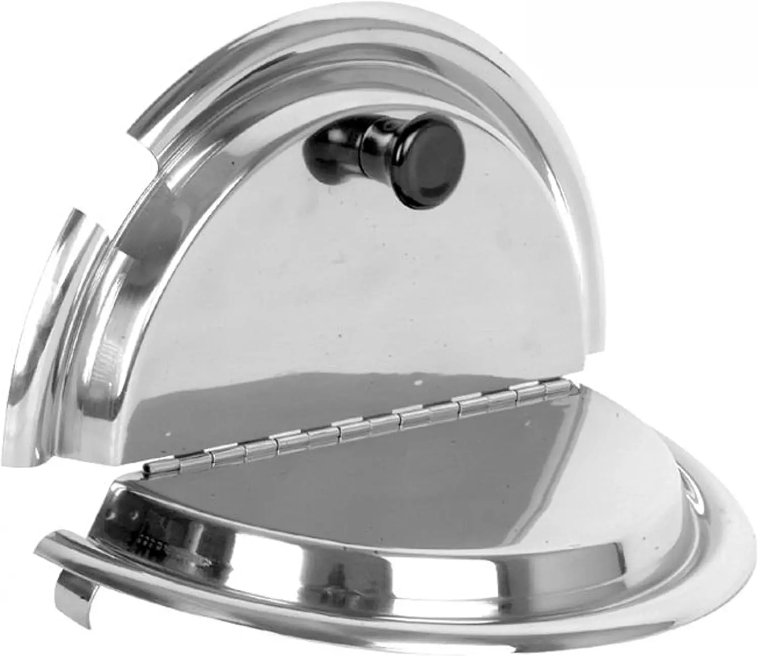 - 25 cm Hinged Stainless Steel Inset Cover Fits 7 qt Inset Pan with Plastic knob and Notched for ladle- for Soup Warmer
- 25 cm Hinged Stainless Steel Inset Cover Fits 7 qt Inset Pan with Plastic knob and Notched for ladle- for Soup Warmer