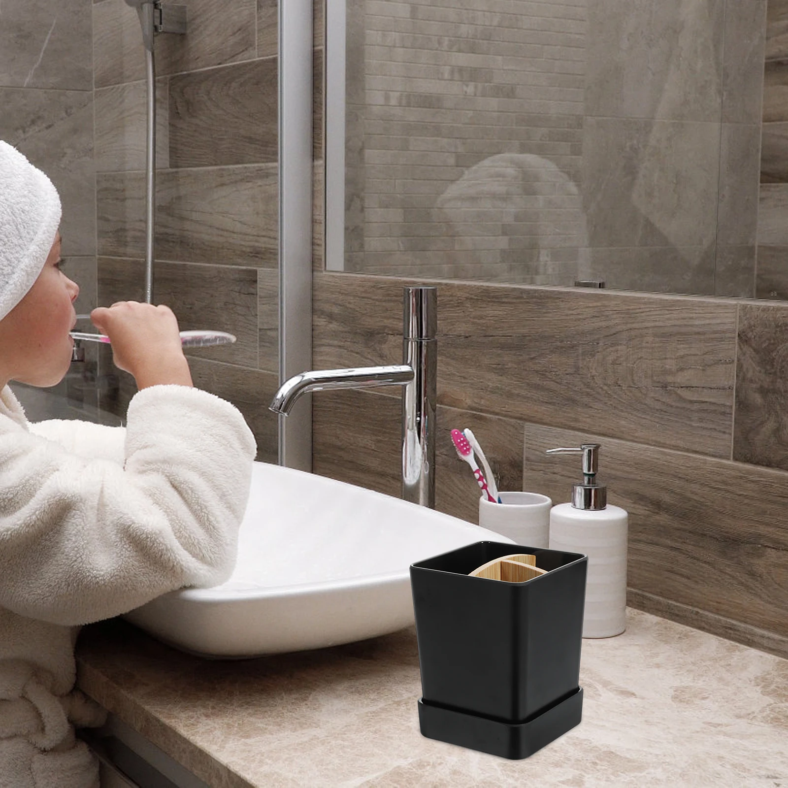 Bamboo Toothbrush Holder Black Color Drain Rack Reusable St Slot Home Bathroom Storage Dental Grooming Products Pen Brush Holder
Bamboo Toothbrush Holder Black Color Drain Rack Reusable St Slot Home Bathroom Storage Dental Grooming Products Pen Brush Holder