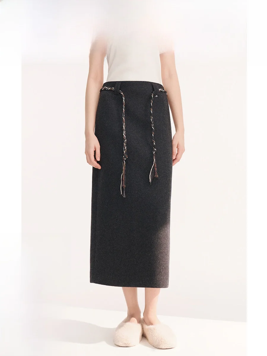 Vivian Shiji Vintage Tassel Belted Woolen Midi Skirt Straight Cut Wool Blend City Commute Casual High Waist Skirt
Vivian Shiji Vintage Tassel Belted Woolen Midi Skirt Straight Cut Wool Blend City Commute Casual High Waist Skirt