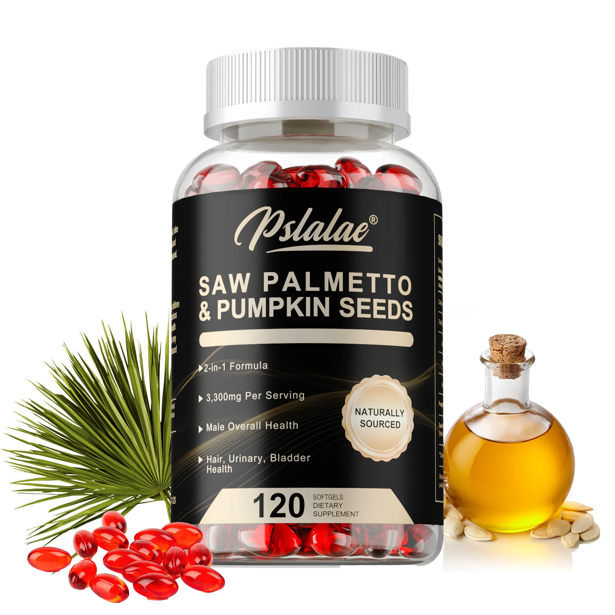 2-in-1 Pumpkin Seed Oil and Saw Palmetto - Reduce Frequent Urination, Hair Growth, Kidneys, Promotes Prostate & Urinary Health
2-in-1 Pumpkin Seed Oil and Saw Palmetto - Reduce Frequent Urination, Hair Growth, Kidneys, Promotes Prostate & Urinary Health
