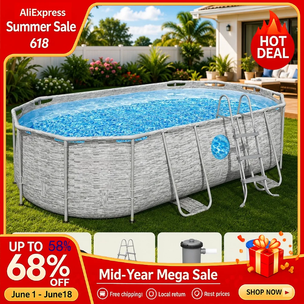 Swim Vista 14 x 82 x 39.5 Above Ground Pool, Oval Outdoor Swimming Pool Set with Filter Pump, Custom
Swim Vista 14 x 82 x 39.5 Above Ground Pool, Oval Outdoor Swimming Pool Set with Filter Pump, Custom