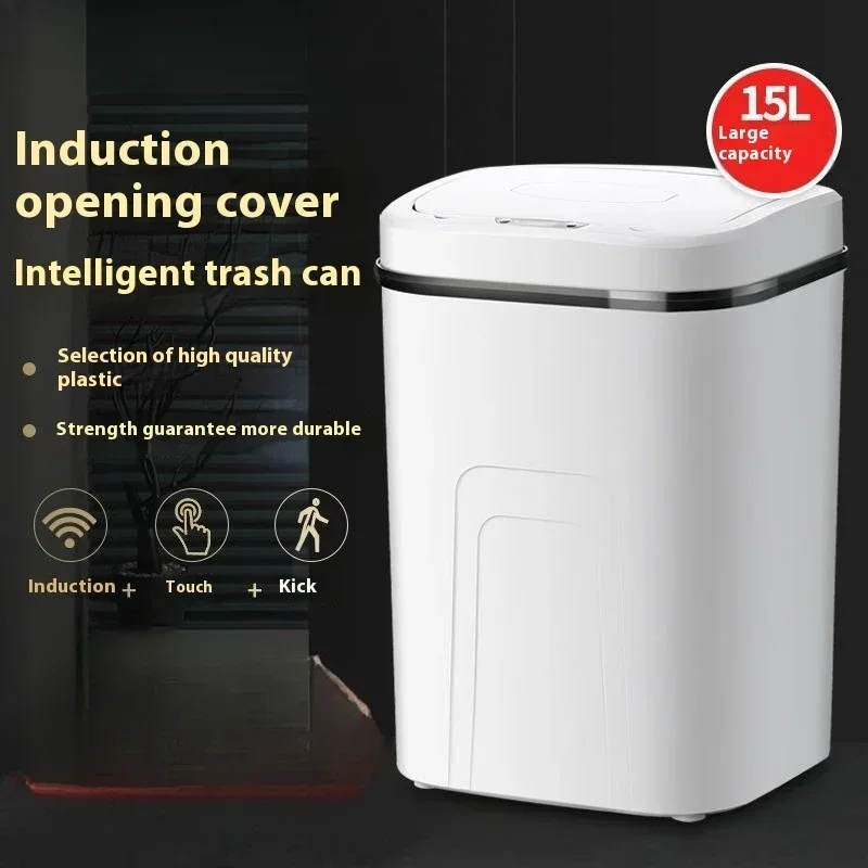 15L Smart Trash Can Automatic Sensor Dustbin Touchless Bin Kitchen Bathroom Waterproof Bucket Garbage With Lid Home Wastebasket
15L Smart Trash Can Automatic Sensor Dustbin Touchless Bin Kitchen Bathroom Waterproof Bucket Garbage With Lid Home Wastebasket