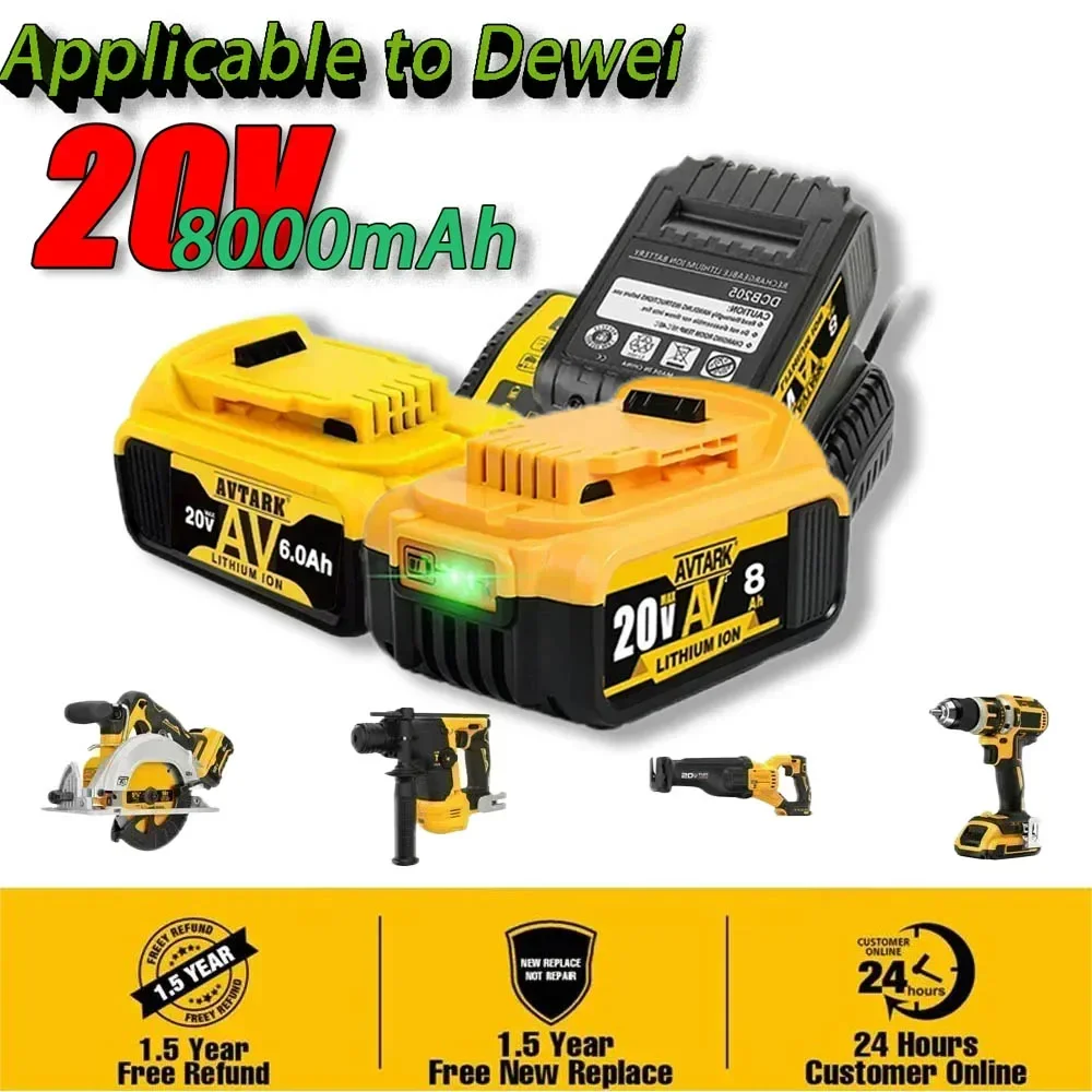 New rechargeable battery suitable for Dewalt 20V 8.0Ah battery replacement DCB200 DCB204 DCB206 DCB207 electric tools
New rechargeable battery suitable for Dewalt 20V 8.0Ah battery replacement DCB200 DCB204 DCB206 DCB207 electric tools