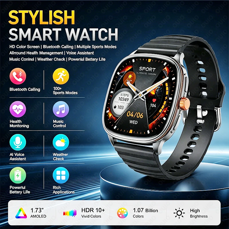 New Fashionable Sports Smart Watch IP68 Waterproof 100 Sports+ Voice Assistant Weather Bluetooth Call Men Women Smart Watch
New Fashionable Sports Smart Watch IP68 Waterproof 100 Sports+ Voice Assistant Weather Bluetooth Call Men Women Smart Watch