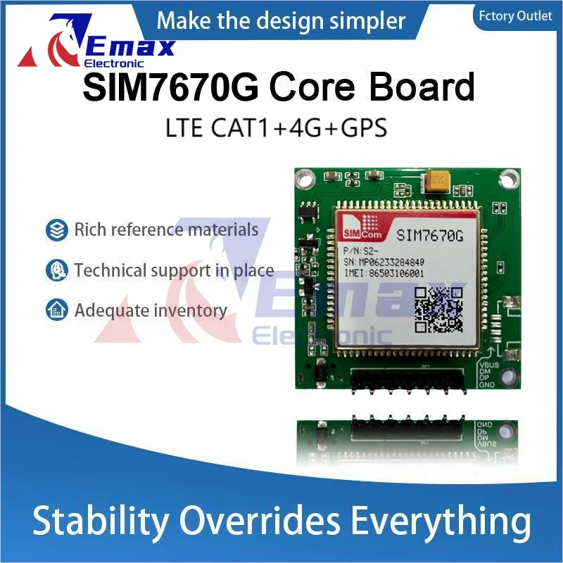 SIMcom SIM7670G Основная плата SIM7670G Макетная плата LTE CAT1 + 4G + чип Qualcomm с GPS-антенной 
SIMcom SIM7670G Основная плата SIM7670G Макетная плата LTE CAT1 + 4G + чип Qualcomm с GPS-антенной
