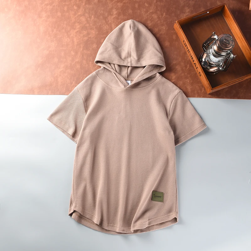 Summer New American Retro Waffle Solid Color Hooded T-shirt Men's Fashion Simple Washed Short Sleeve Casual Loose Sport Tops
Summer New American Retro Waffle Solid Color Hooded T-shirt Men's Fashion Simple Washed Short Sleeve Casual Loose Sport Tops