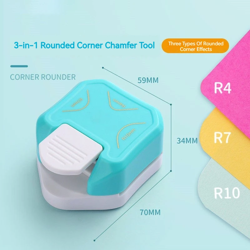 3 in 1 Corner Rounder Punch 4mm 7mm 10mm Paper Corner Cutter Trimmer for Scrapbooking Card Making DIY Craft
3 in 1 Corner Rounder Punch 4mm 7mm 10mm Paper Corner Cutter Trimmer for Scrapbooking Card Making DIY Craft