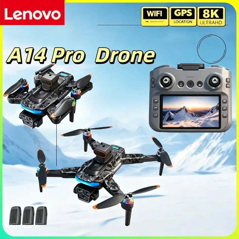 Lenovo A14 Drone, 8K/4K HD Professional Camera, 5G WIFI FPV Video, GPS, Large Screen Remote Control UAV
Lenovo A14 Drone, 8K/4K HD Professional Camera, 5G WIFI FPV Video, GPS, Large Screen Remote Control UAV