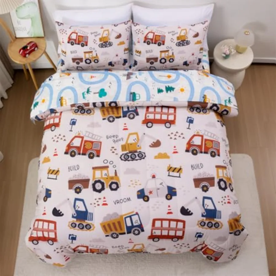 5 Pieces Construction Comforter Set for Boys Fire Truck Vehicles Excavator Lightweight Microfiber Bedding Sets
5 Pieces Construction Comforter Set for Boys Fire Truck Vehicles Excavator Lightweight Microfiber Bedding Sets