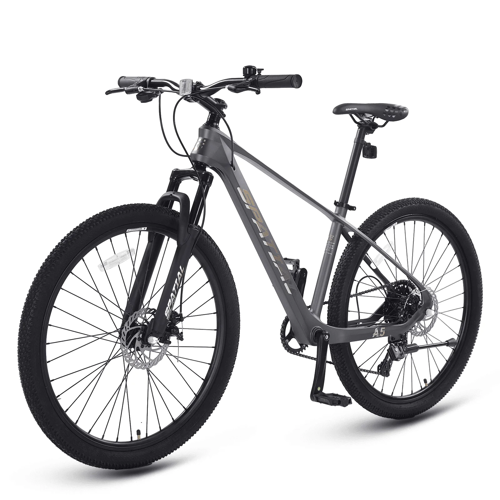 SPATIAL 27.5 Inch Mountain Bike, 21-Speed Alloy Frame Bicycle with Dual Disc Brakes and Suspension Fork
SPATIAL 27.5 Inch Mountain Bike, 21-Speed Alloy Frame Bicycle with Dual Disc Brakes and Suspension Fork