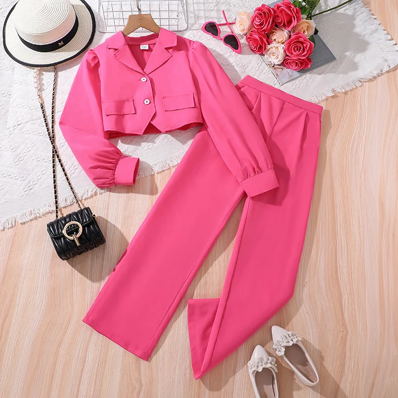 2024 New Clothing Set Girls Long Sleeve Turn-down Collar T-shirt Rose Red Trousers 2 Pcs Sets Casual Girls Clothes Set 4-7T
2024 New Clothing Set Girls Long Sleeve Turn-down Collar T-shirt Rose Red Trousers 2 Pcs Sets Casual Girls Clothes Set 4-7T