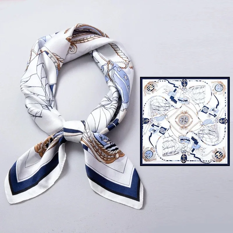 Soft Satin Silk Square Scarf 53cm Nautical Sailboat Anchor Print Neck Scarf Hair Tie Bag Decor Luxury Style Accessory for Women
Soft Satin Silk Square Scarf 53cm Nautical Sailboat Anchor Print Neck Scarf Hair Tie Bag Decor Luxury Style Accessory for Women