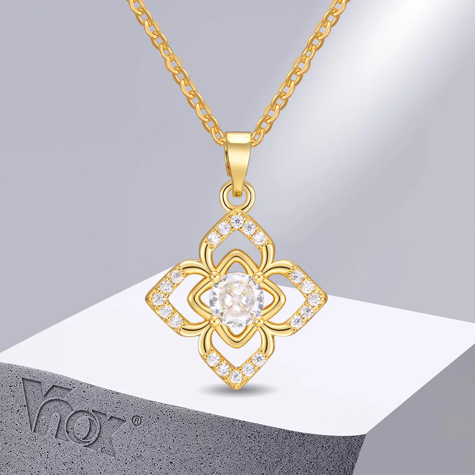 Vnox Exquisite Flower Necklaces for Girls Women, Full Bling CZ Stones Floral Pendant with Adjustable Cable O Chain, Love Gift
Vnox Exquisite Flower Necklaces for Girls Women, Full Bling CZ Stones Floral Pendant with Adjustable Cable O Chain, Love Gift