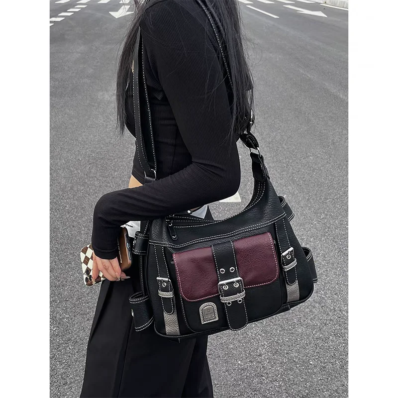 New Vintage Crossbody Bag High Quality Pu Leather Shoulder Bag Hip Hop Messenger Bag Female Large Handbag Commuter Women's Bags
New Vintage Crossbody Bag High Quality Pu Leather Shoulder Bag Hip Hop Messenger Bag Female Large Handbag Commuter Women's Bags