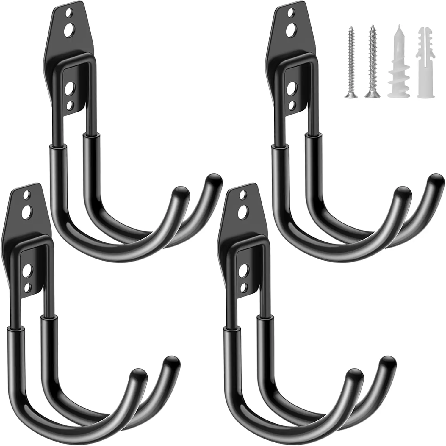 Heavy Duty Garage Hooks 4 Pack, J Shaped Wall Mounted Hanger, Storage Organizer for Ladders, Bikes, Tires, Garden Tools
Heavy Duty Garage Hooks 4 Pack, J Shaped Wall Mounted Hanger, Storage Organizer for Ladders, Bikes, Tires, Garden Tools