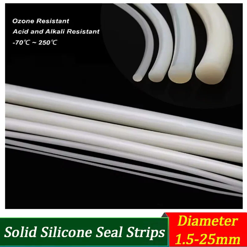 Solid Silicone Cord Dia 1.5mm 2mm 3mm 6mm 8mm 10mm-25mm White Rubber Gasket Trim Seal Strips O Ring High Temperature Waterproof
Solid Silicone Cord Dia 1.5mm 2mm 3mm 6mm 8mm 10mm-25mm White Rubber Gasket Trim Seal Strips O Ring High Temperature Waterproof