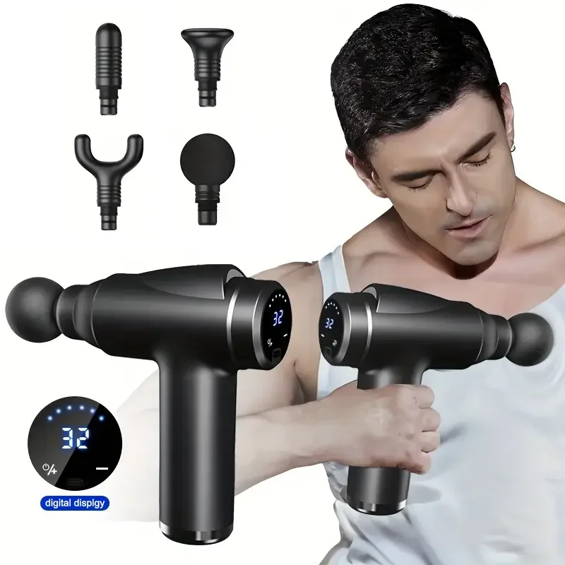 Portable Fascia Gun Vibration Massage Gun with 4 Massage Heads For Body Neck Back Deep Muscle Relaxation Sports Fitness Slimming
Portable Fascia Gun Vibration Massage Gun with 4 Massage Heads For Body Neck Back Deep Muscle Relaxation Sports Fitness Slimming