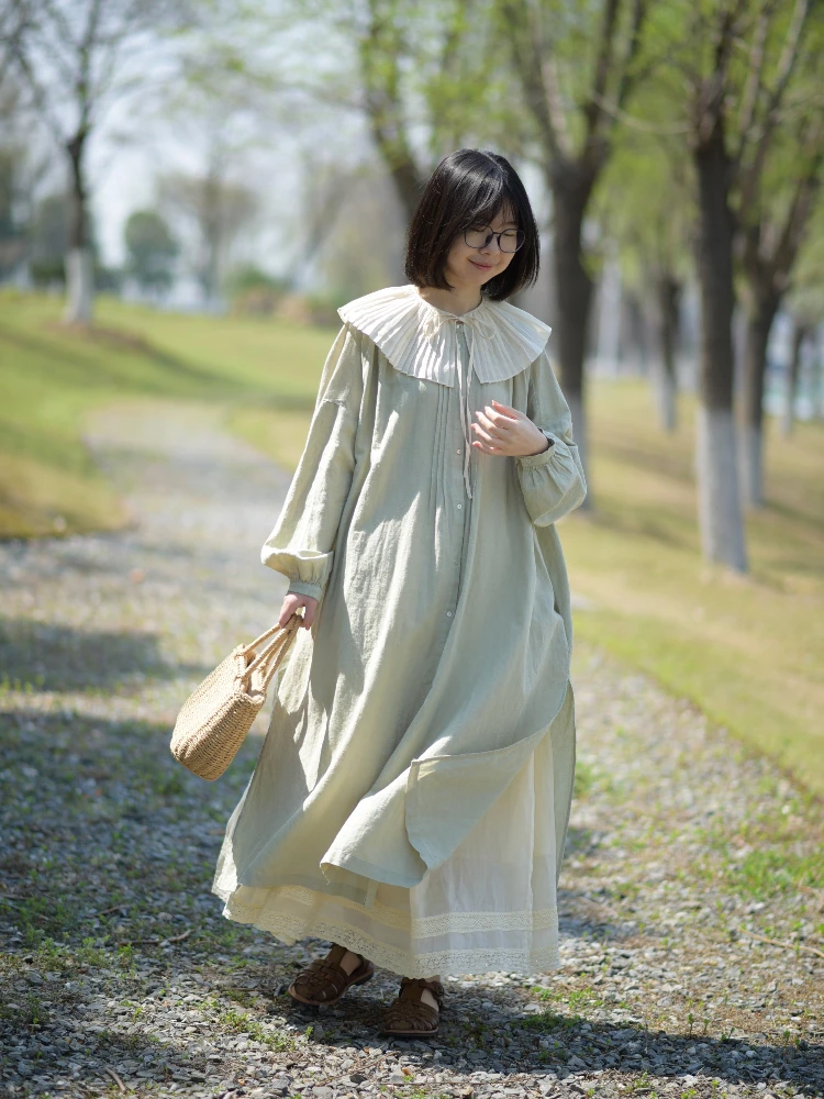 Weiyang Forest Early Spring Japanese Sle Simple Loose Cotton Linen Long Sve round Ne Retro Dr Comfortable Breathable
Weiyang Forest Early Spring Japanese Sle Simple Loose Cotton Linen Long Sve round Ne Retro Dr Comfortable Breathable