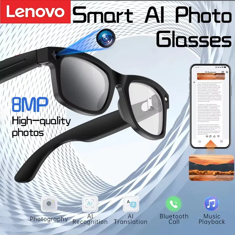 Lenovo Smart Glasses 800W Camera Anti Shake 1200P Video Recording AI Real-time Translation Translation Recording Glasses
Lenovo Smart Glasses 800W Camera Anti Shake 1200P Video Recording AI Real-time Translation Translation Recording Glasses