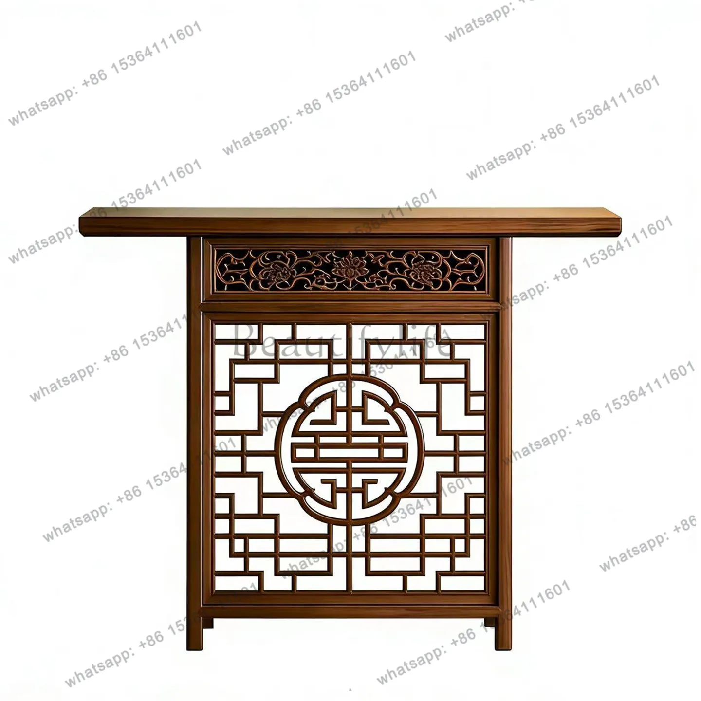 New Chinese-style North American black walnut entrance table, living room, minimalist engraving, entrance hall, end view table
New Chinese-style North American black walnut entrance table, living room, minimalist engraving, entrance hall, end view table
