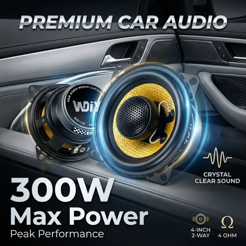 2 Pcs 4 Inch HD Audio 2-Way Coaxial Speakers 300W Max 4Ohm High Sensitivity Shockproof Design Stereo Surround Sound For Car SUV
2 Pcs 4 Inch HD Audio 2-Way Coaxial Speakers 300W Max 4Ohm High Sensitivity Shockproof Design Stereo Surround Sound For Car SUV