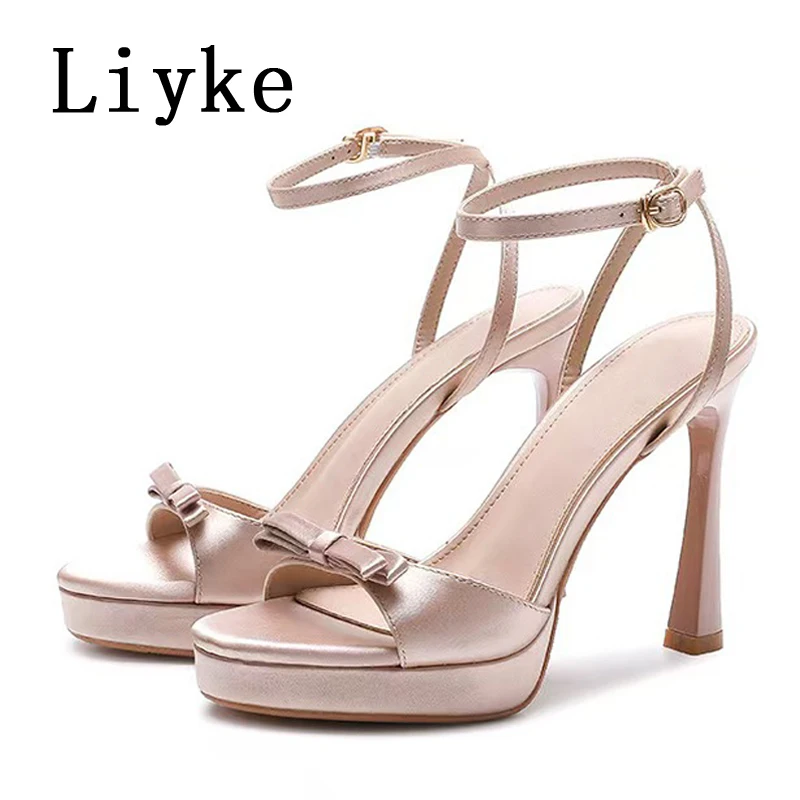 Liyke Sexy Ankle Strap Sandals Women Fashion Black Apricot Silk Butterfly Knot Open Toe Platform High Heels Party Dress Shoes
Liyke Sexy Ankle Strap Sandals Women Fashion Black Apricot Silk Butterfly Knot Open Toe Platform High Heels Party Dress Shoes