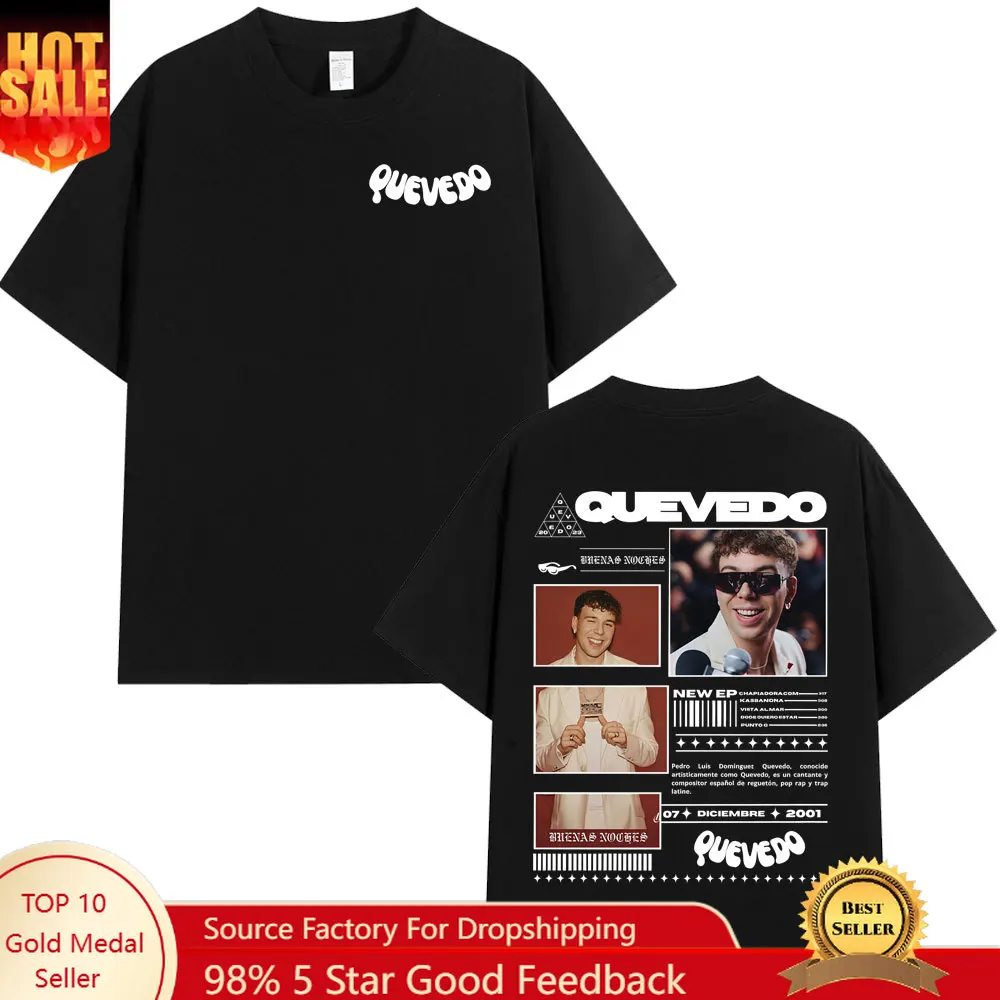 Rapper QUEVEDO 2025 BUENAS NOCHES T-shirt Men Women Fashion Hip Hop T-shirts Summer Casual Loose Short Sleeve T Shirt Streetwear
Rapper QUEVEDO 2025 BUENAS NOCHES T-shirt Men Women Fashion Hip Hop T-shirts Summer Casual Loose Short Sleeve T Shirt Streetwear