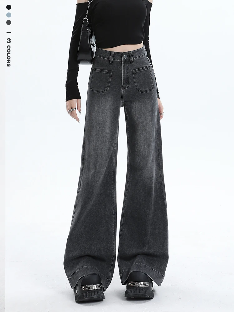 Baggy Wide-leg Women's Jeans Autumn New High-waisted Loose Vintage Washed Y2K Jean Pants Fashion Korean Streetwear Gray Blue
Baggy Wide-leg Women's Jeans Autumn New High-waisted Loose Vintage Washed Y2K Jean Pants Fashion Korean Streetwear Gray Blue