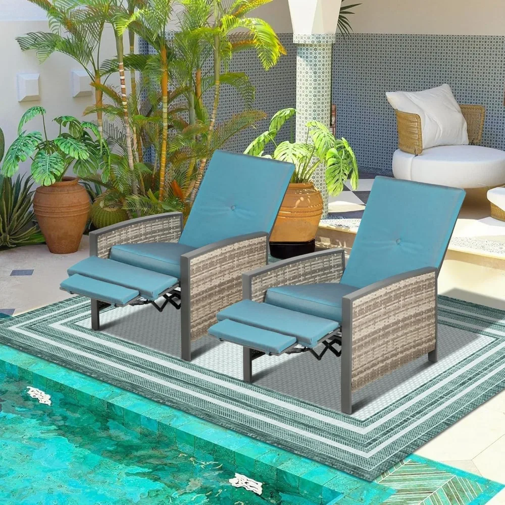 2 Pack Patio Wicker Chaise Lounge Chair, Outdoor Rattan Reclining Pool Chair with Thick Padded Cushion & Adjustable Backrest (Pe
2 Pack Patio Wicker Chaise Lounge Chair, Outdoor Rattan Reclining Pool Chair with Thick Padded Cushion & Adjustable Backrest (Pe