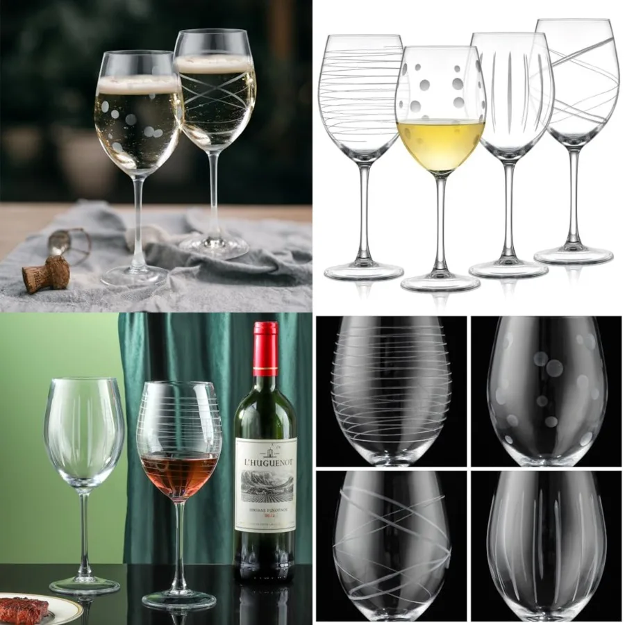 Hand Blown Etched Red and White Wine Glasses, Stemmed Glasses with Stripes and Dots Pattern, Carved Long Stem Glassware Set for
Hand Blown Etched Red and White Wine Glasses, Stemmed Glasses with Stripes and Dots Pattern, Carved Long Stem Glassware Set for