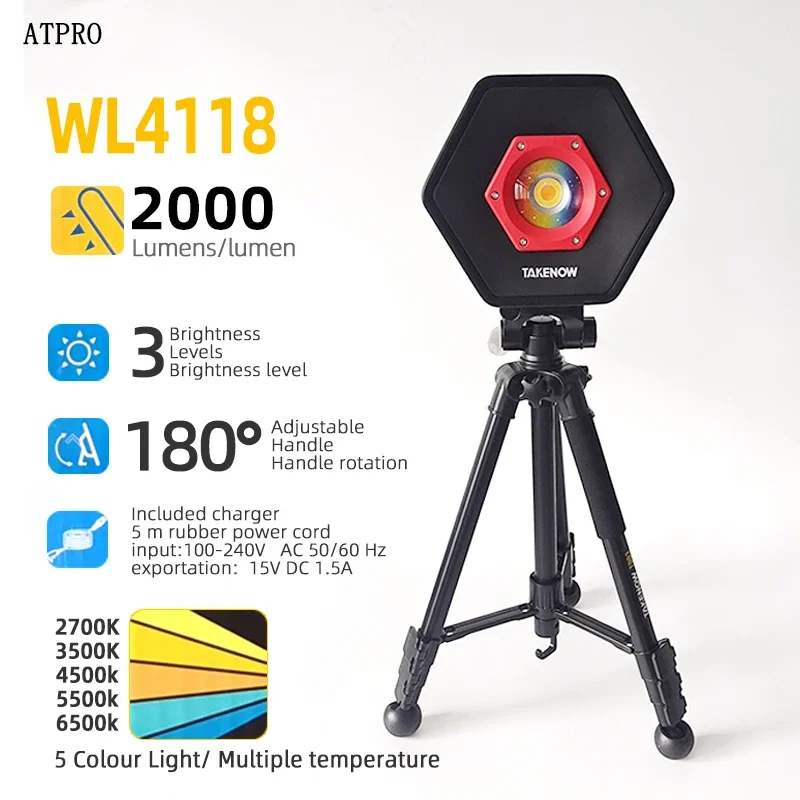 TAKENOW Polishing Repair Lamp WL4118 Rechargeable Large Floodlight Multi-color Temperature Car Beauty Auto Repair Work Light
TAKENOW Polishing Repair Lamp WL4118 Rechargeable Large Floodlight Multi-color Temperature Car Beauty Auto Repair Work Light