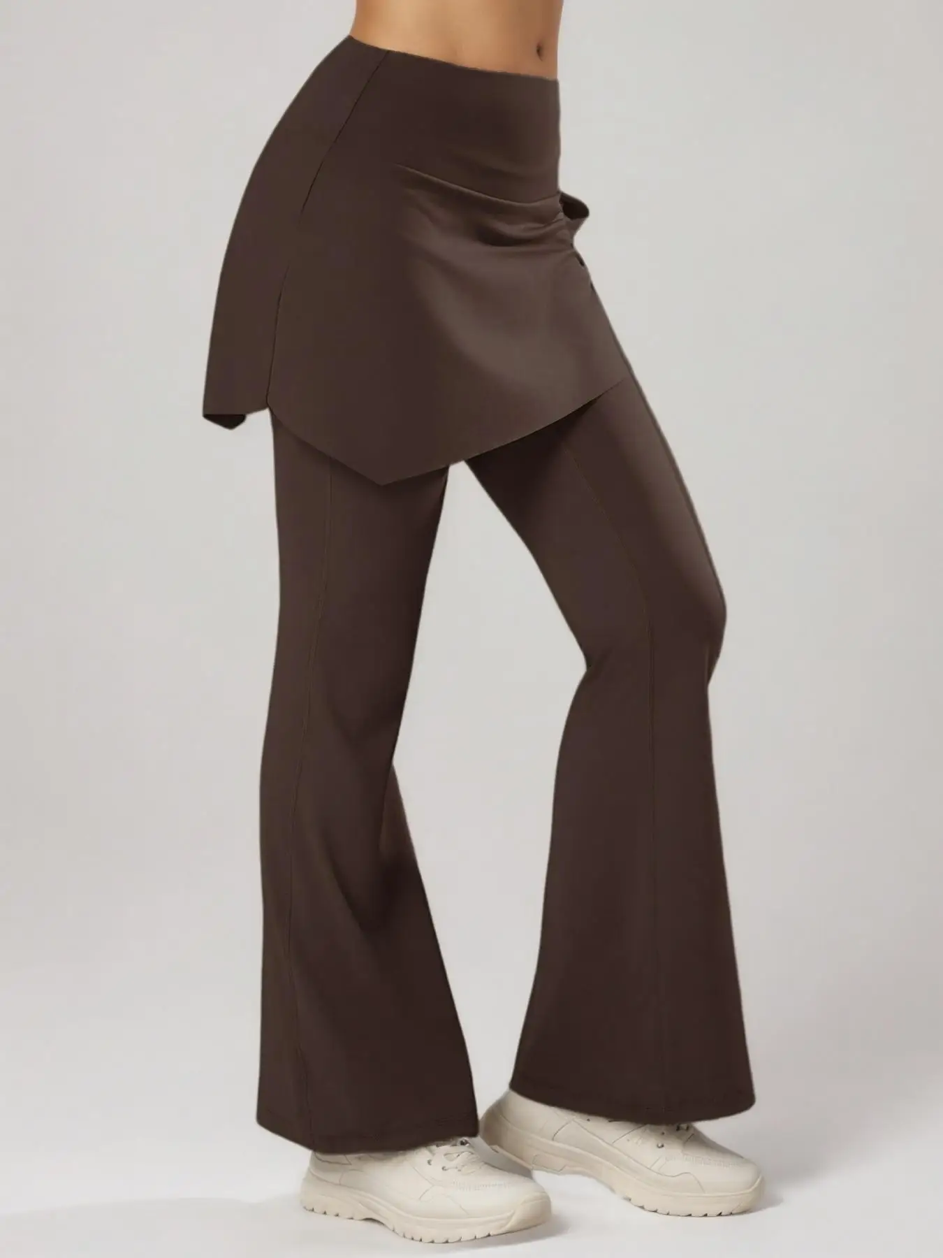 Women's Flared Yoga Pants with Skirt Layer & Side Drawstring, High Waist Stretch Dancewear for Comfort & Style
Women's Flared Yoga Pants with Skirt Layer & Side Drawstring, High Waist Stretch Dancewear for Comfort & Style