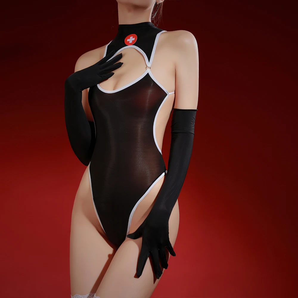 Sexy Women Cosplay Nurse Oil Glossy Shiny Bodysuit Sheer See Through Elastic Backless Shapping Tights One Pieces Leotard
Sexy Women Cosplay Nurse Oil Glossy Shiny Bodysuit Sheer See Through Elastic Backless Shapping Tights One Pieces Leotard
