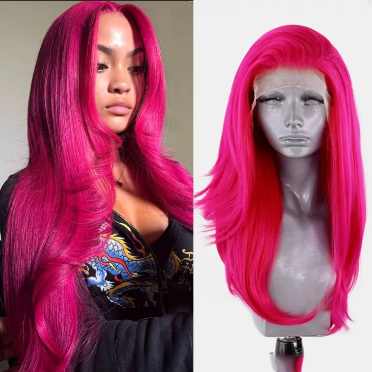 Hot Pink Natural Wavy 13X4 HD Lace Frontal Wigs Ready To Wear Synthetic And Blend Lace Wigs Heat Resistant Daily Wear Cosplay
Hot Pink Natural Wavy 13X4 HD Lace Frontal Wigs Ready To Wear Synthetic And Blend Lace Wigs Heat Resistant Daily Wear Cosplay