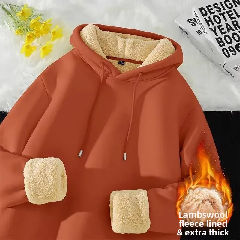 Warm Orange Fleece Lined Thickened Hooded Sweatshirt Women's Outerwear KHKW Brand Casual Comfortable Polyester Fabric
Warm Orange Fleece Lined Thickened Hooded Sweatshirt Women's Outerwear KHKW Brand Casual Comfortable Polyester Fabric